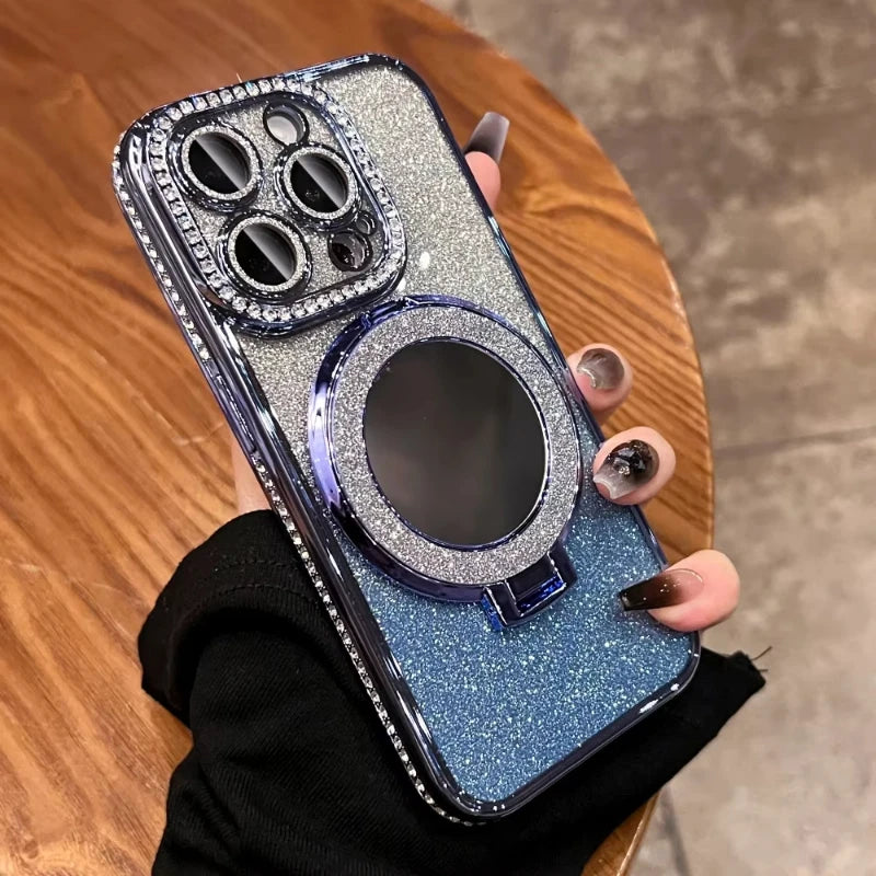 Magnetic For Magsafe Case For iPhone 17 16 13 12 11 Pro Max Jewelled Phone Cases For iPhone 17 Air 15 14 Pro Max 16 Plus Cover