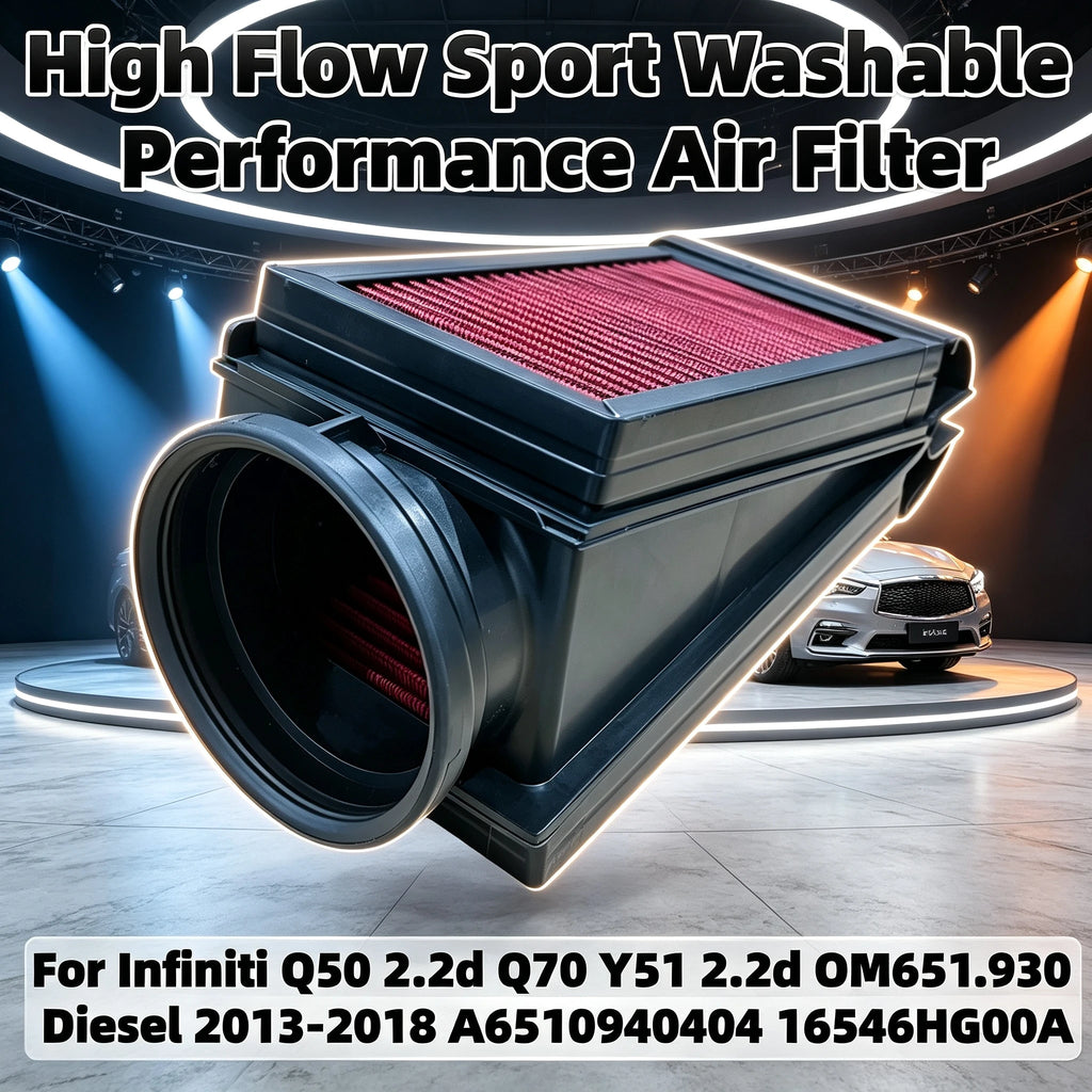 High Flow Washable Performance Air Filter For Infiniti Q50 2.2d Q70 Y51 2.2d OM651.930 Diesel 2013-2018 A6510940404 16546HG00A