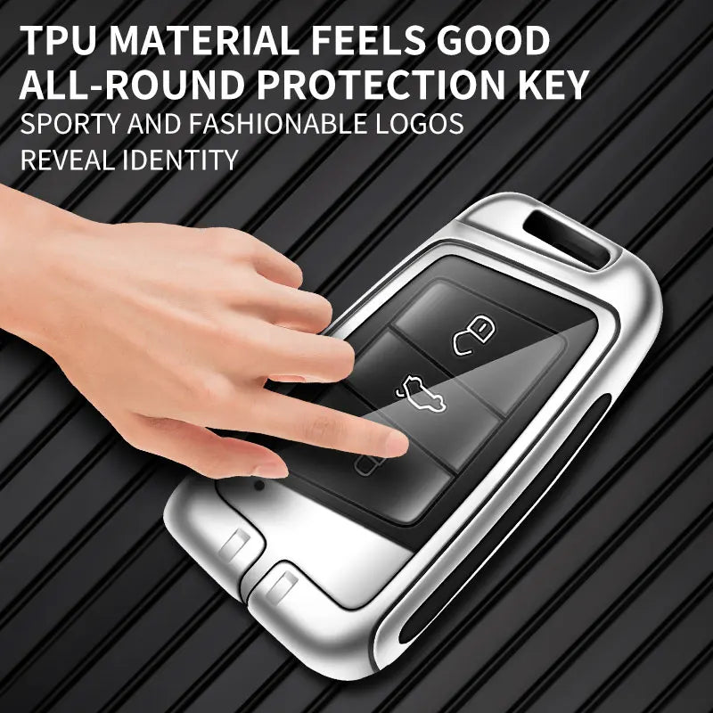 Zinc Alloy Car Remote Control Key Case Cover Holder Shell Fob for Skoda Kodiaq Protection Key Chain Buckle Keyless Accessories CM World