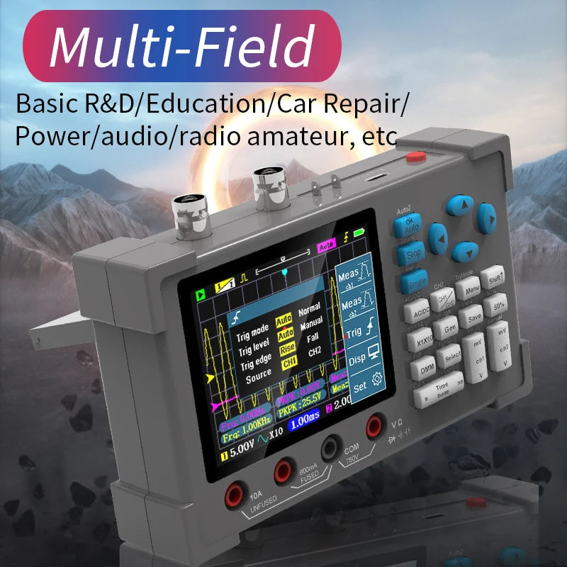 ZEEWEII DSO3D12 3.2 Inch Desktop Digital Oscilloscope 120M Bandwidth Dual Channel Multimeter and Signal generator 3 in 1 CM World