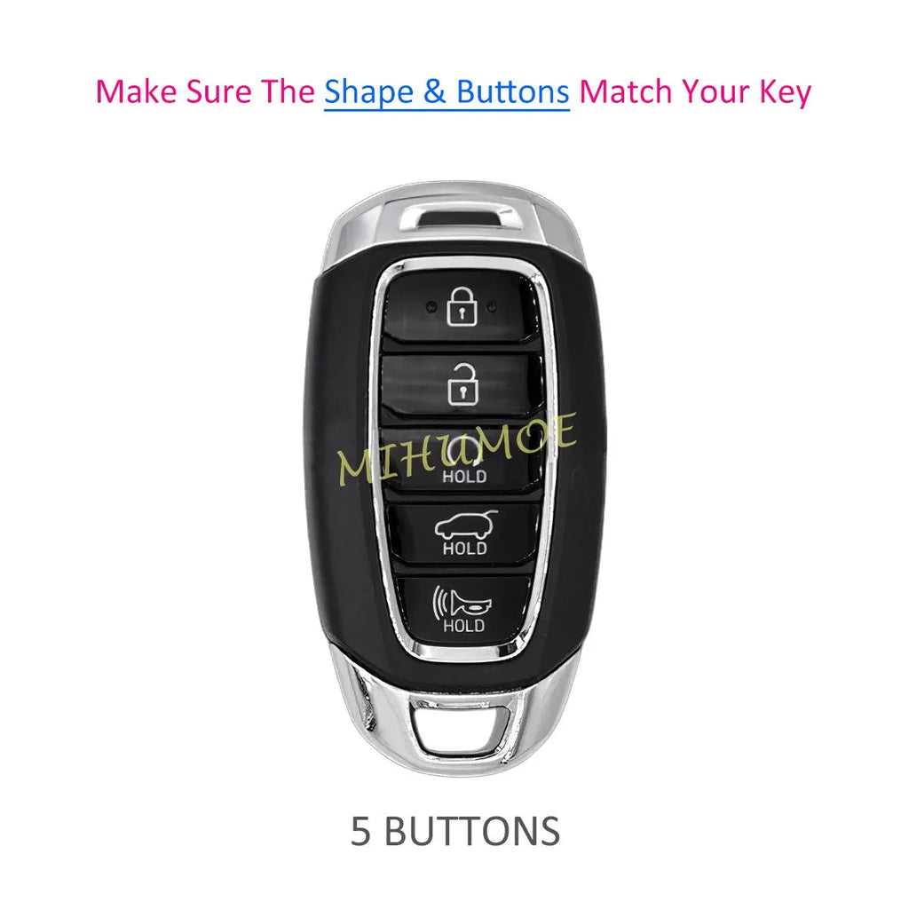 Car 5 Buttons Remote Key Case Keychain Shell Fob For 2020 2021 2022 Hyundai Palisade Elantra Silicone Key Holder Cover CM World