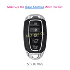 Car 5 Buttons Remote Key Case Keychain Shell Fob For 2020 2021 2022 Hyundai Palisade Elantra Silicone Key Holder Cover CM World