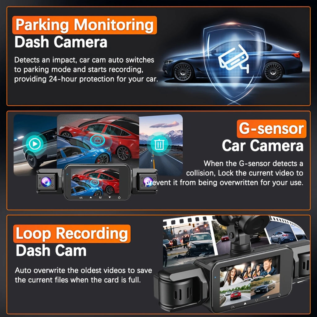 Dashcam for Cars 4 Channel Black Box WiFi Driving Camera FHD 1080P Night Vision Loop Recording Add Hardwire Kit Car Accessories Car Mobile World