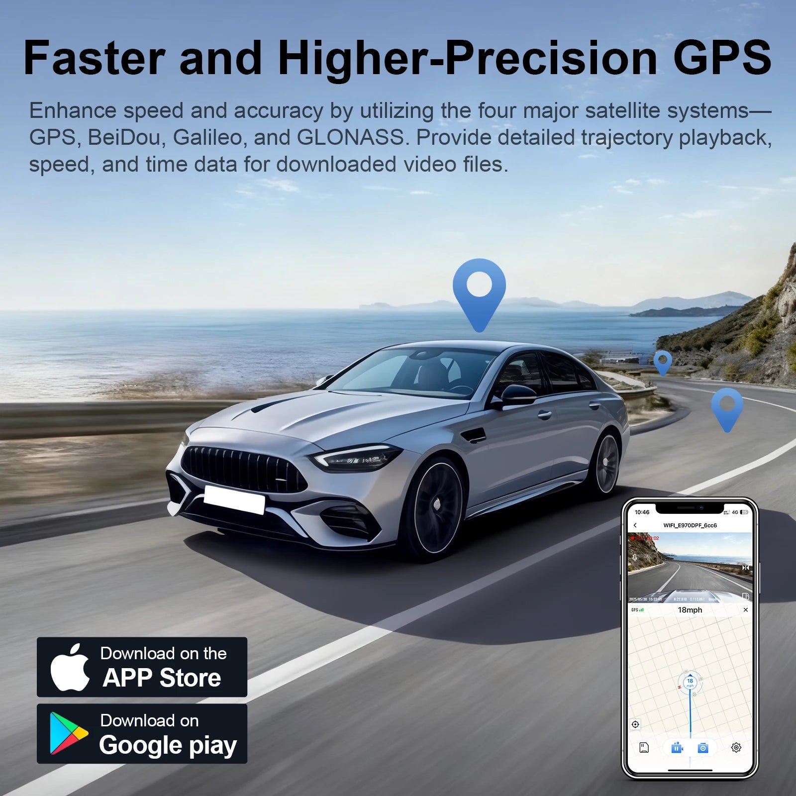 Dash Cam 4K For Audi A3 A4 A5 A6 A7 A8 Q3 Q5 Q7 B4 B5 B6 B7 B8 B9 8V C5 C6 C7 8P 8V (Model B/C) GPS WiFi & APP Dash Car Camera Car Mobile World