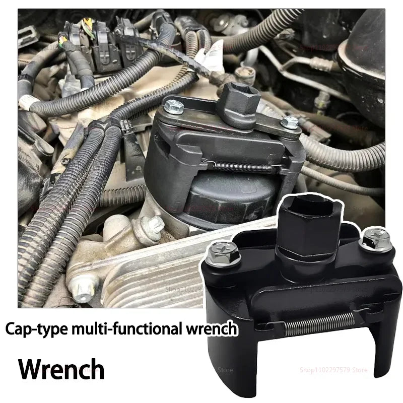 Universal Adjustable Two-Jaws Oil Filter Wrench Fits 60-80mm Heavy Duty Steel Fuel Cast Filter Remover for Cars and Trucks Car Mobile World