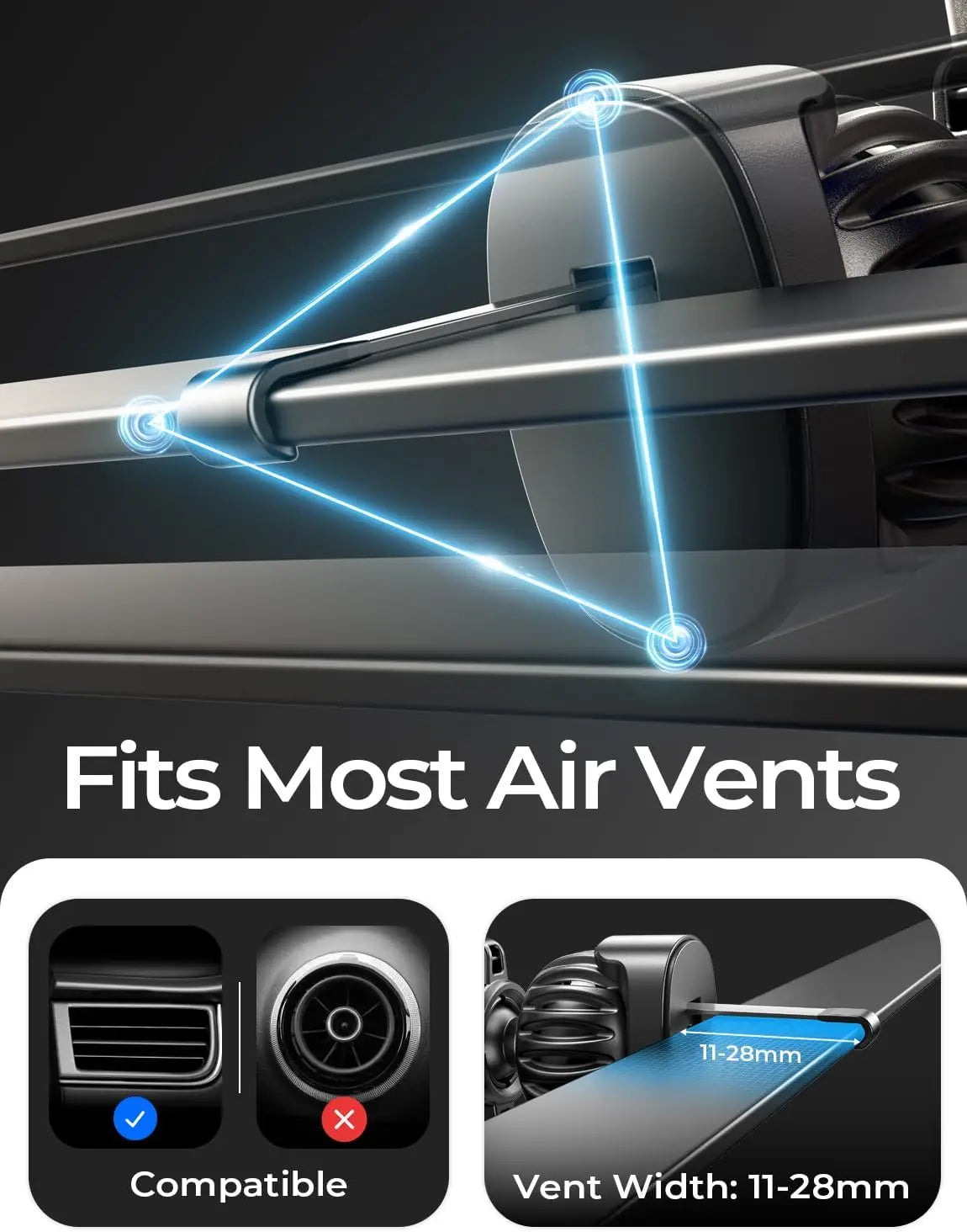 Magnetic Phone Holder for Car Air Vent Phone Mount, Hands Free Car Phone Mount Phone Holders for Car Accessories