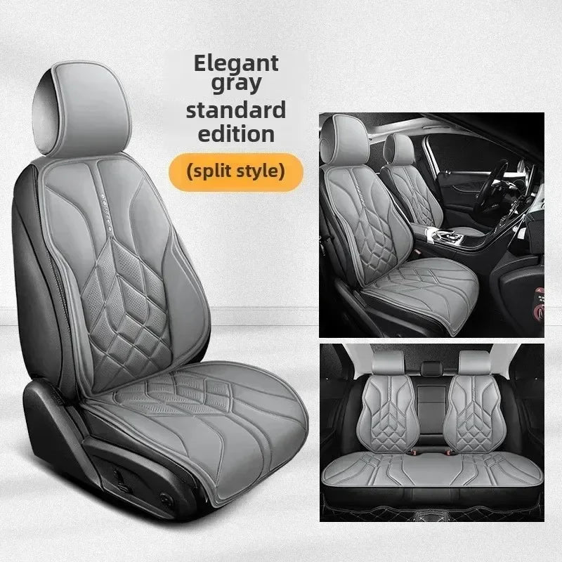 Nappa Leather Car Seat Covers Full Set 5 Seater Universal Car Seat Cushion Auto Accessories Interior Car Seat Protective Covers CM World