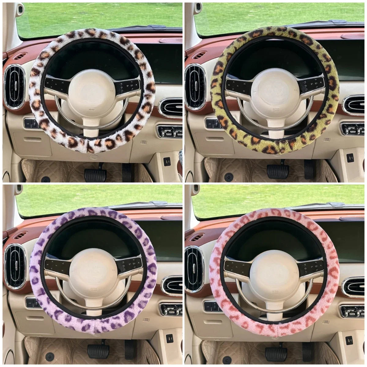 Car steering wheel cover plush warm car anti-slip handlebar cover winter antifreeze hand steering wheel cover CM World