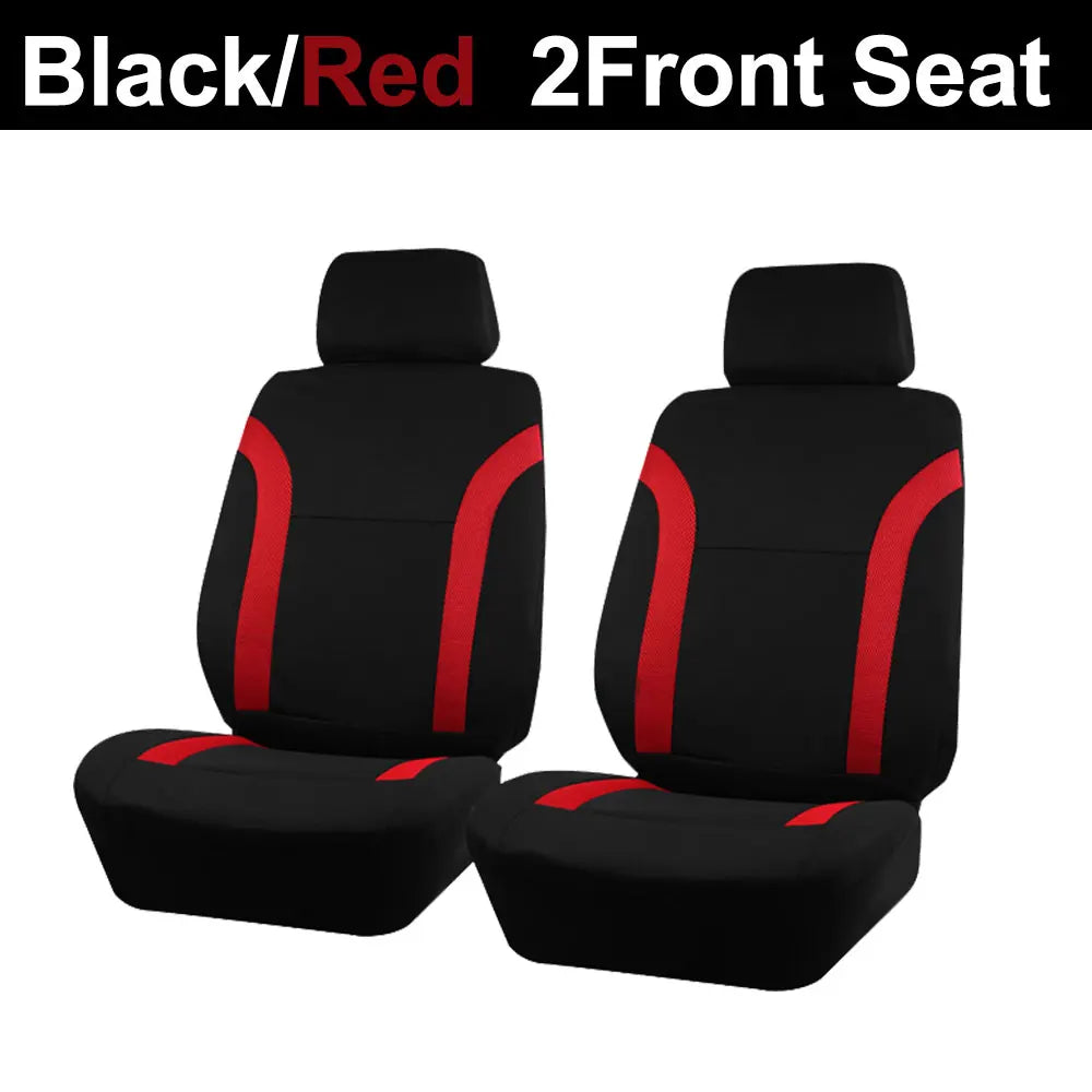 AUTO PLUS Sports Universal Polyester Car Seat Cover Set Fit Most Car Plain Fabric Bicolor Stylish Car Accessories Seat Protector CM World