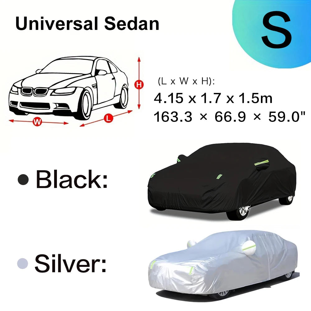 Car Cover Outdoor Protection Exterior Sun Snow UV Covers SUV Sedan Auto Sunshade Dustproof Waterproof Black Silver Car Mobile World