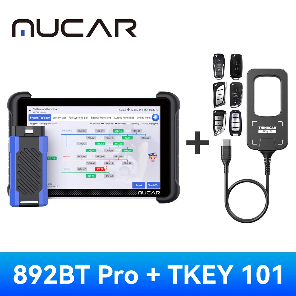 MUCAR 892BT PRO AI Key Programmer TKEY 101 Topology Automotive Diagnostic Tool J2534 Bidirectional Car Obd2 Scanner ECU Coding C Car Mobile World