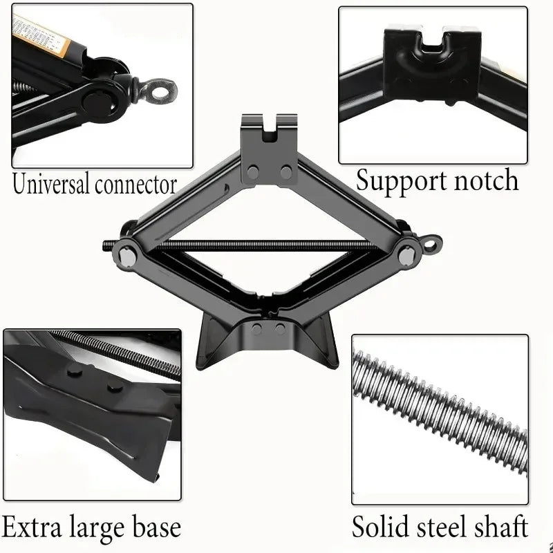 Hand Cranked Car Jack 08T 1T 2T Portable Scissor Jack Labor Saving Tool For Vehicle Tire Change Auto Repair Car SUV Truck Use CM World