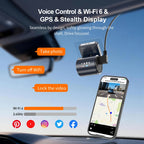 KAWA 4K Front Dash cam MINI 7 Pro,WiFi Car Camera with APP/Voice Control/WIFI6/GPS, AUTO Video Recorder,Dashcam,HDR,Dash camera Car Mobile World