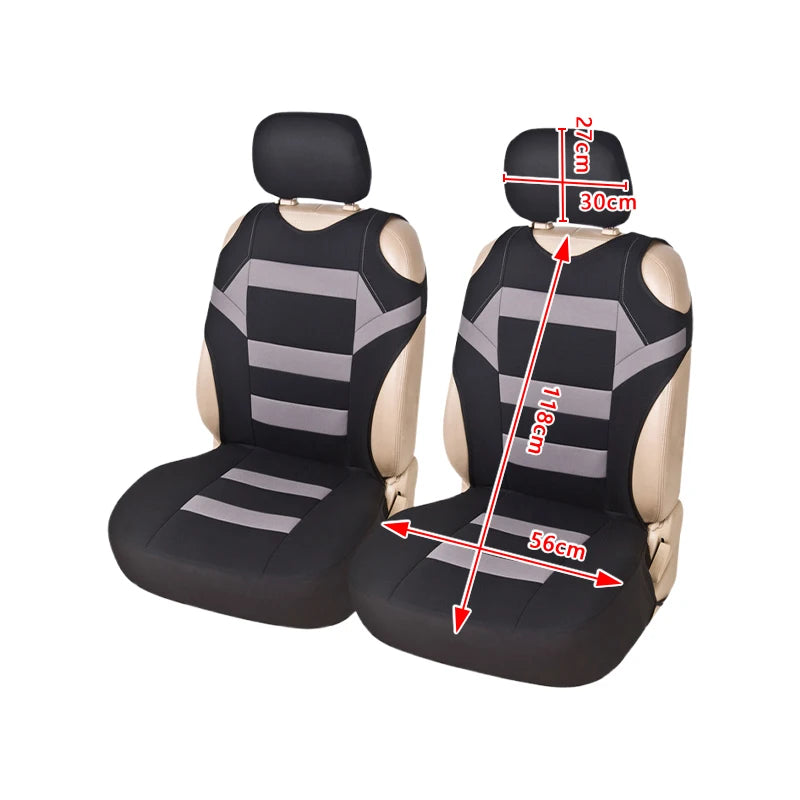 2PCS Wear Resistant Car Seat Covers Sports Tank Top Style Car Front Seat Cushion Cover Universal Protector Car Accessories