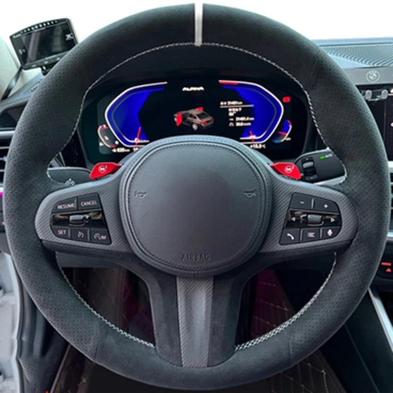 Anti-Slip Suede Car Steering Wheel Cover For BMW M Sport G30 G31 G32 G20 G21 G11 G12 G14 G15 G16 X3 G01 X4 G02 X5 G05 X7 G07 CM World