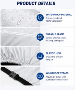 Car Cover Protect Outdoor Exterior Anti Sun Snow UV Winter Summer SUV Sedan Auto Sunshade Dustproof Waterproof  Silver