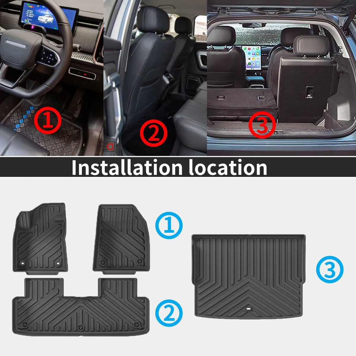 for MG S5 MGS5 EV 2025 2026 ES5 Custom TPE floor Mats pad Full Set Eco-Friendly Waterproof All-Weather Floor Liners Accessories