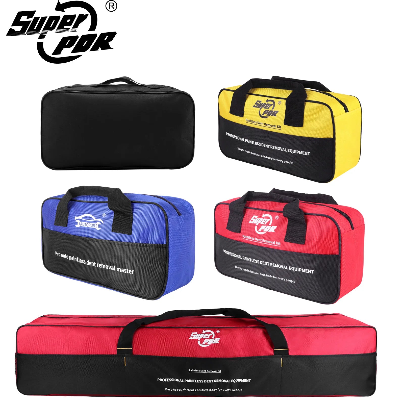 Super PDR Car Body Dent Repair Special Tool Kit Large Capacity Manual Tool Kit Portable Paint-Free Dent Repair Tool Storage Bag CM World