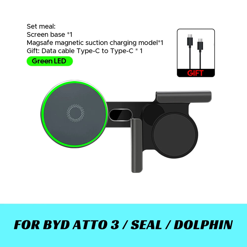 Blue Light Magnetic Wireless Charger Phone Holder Screen Mount Compatible with MagSafe For Tesla Model Y 3 S X Juniper Launch CM World