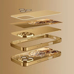 Crystal Gold Lion Pattern Gold Metallic Paint Glass Phone Case For iPhone 17 11 12 13 14 15 16 Pro Max 15 Plus 17Air 16E Cover