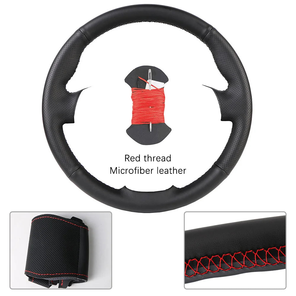 OEM Style For Suzuki Grand Vitara 2007 2008 2009 2010 2011 - 2013 Microfiber Leather Car Steering Wheel Cover Auto Accessories CM World