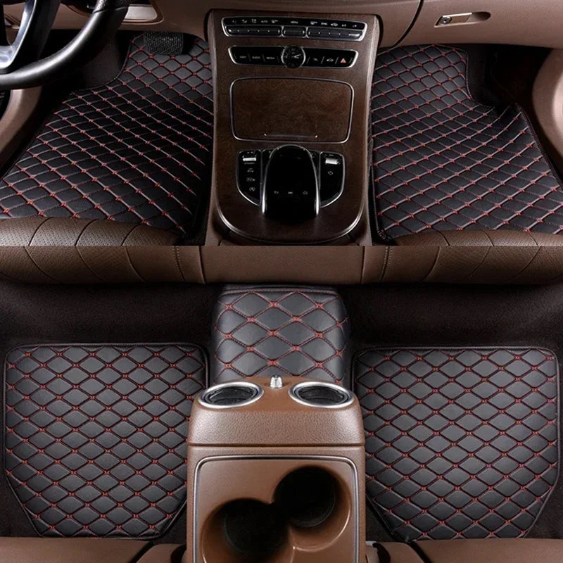 Universal Car Floor Mats PU Leather Waterproof Auto Foot Pad 5 PCS Protector Carpet Front and Rear Mats Set Auto Accessories