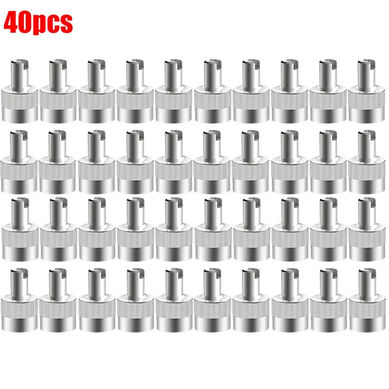 40-10PCS Tire Valve Stem Cap Full Copper Slotted Head Stem Cover with Core Removal Tool Wheel Valve Covers for Auto Motorcycle