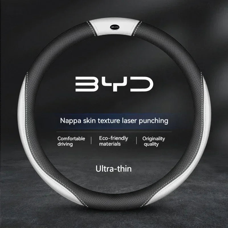 Car Suede Steering Wheel Cover For BYD Atto 3 Act Seal Tang F3 E6 Yuan Song Plus EV F0 Qin Han Dolphin S6 Leather anti-slip CM World