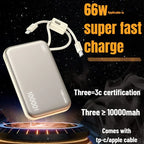 2025 NEW 66W 20000mAh Fast Charge Power Bank CCC Chinese Certification with Cable for Xiaomi Huawei Samsung IPhone Car Mobile World