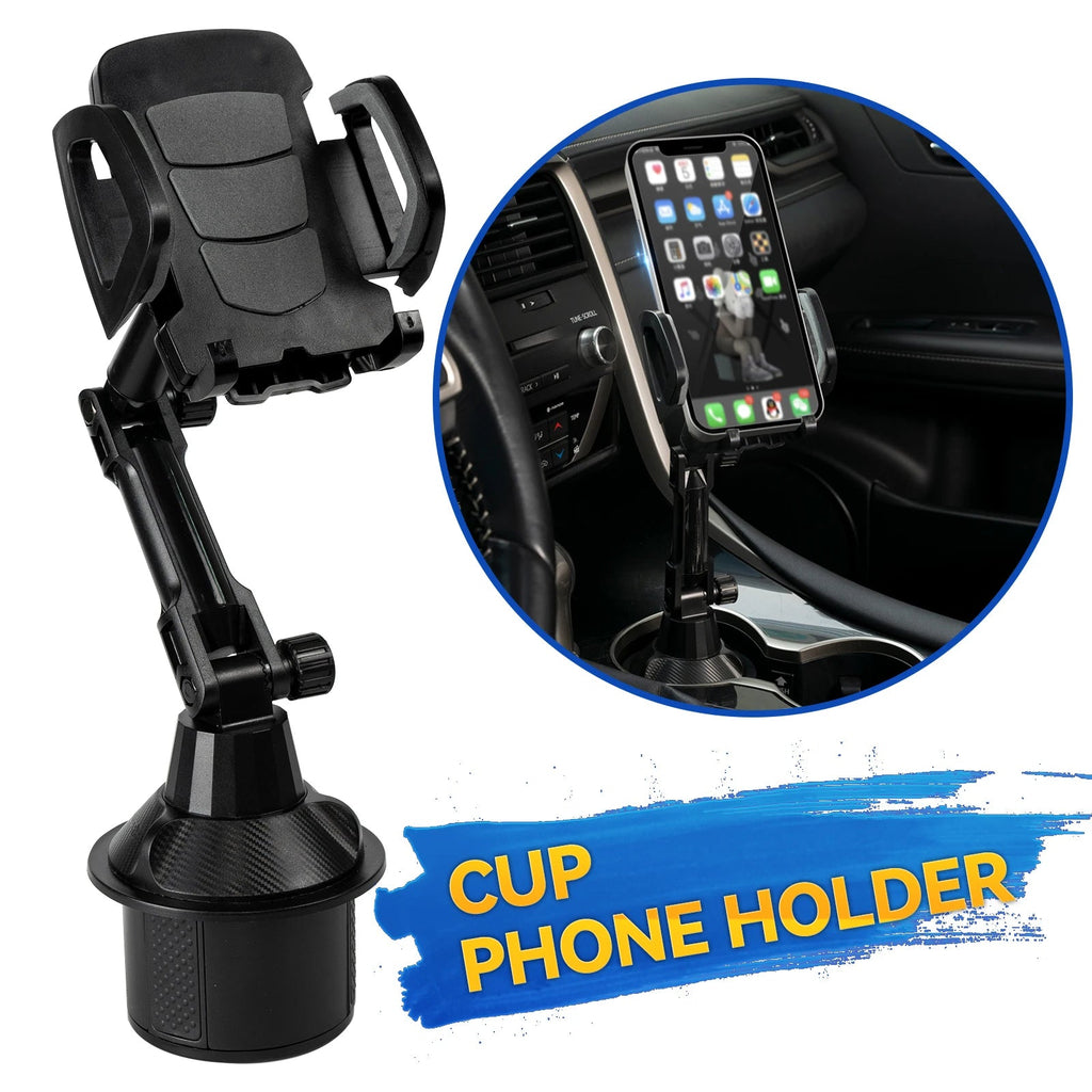 Universal 360° Car Cell Phone Stand Cup Holder Stand Drink Bottle Long Mount Support Smartphone Mobile Phone Bracket Accessories CM World