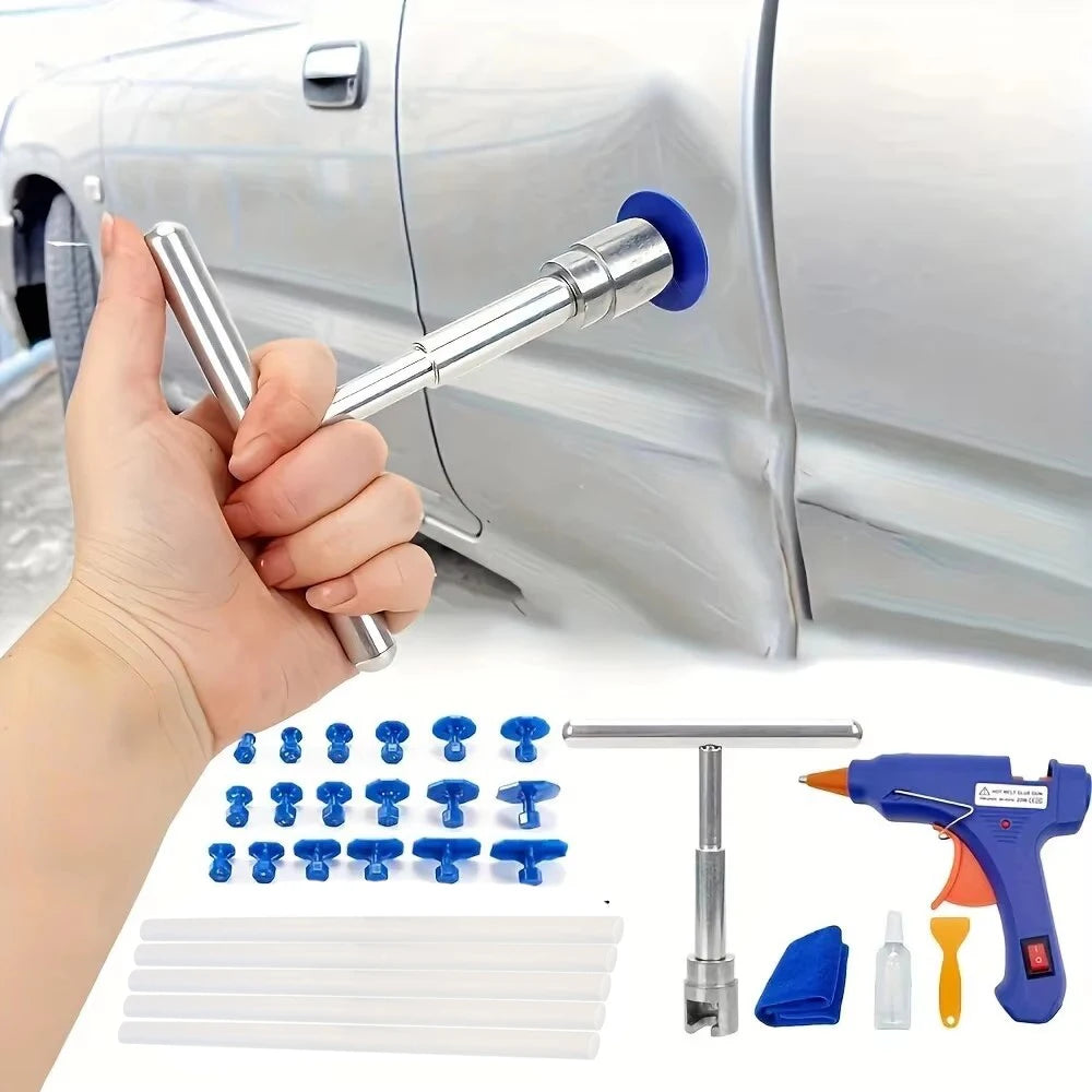 New Car Dent Puller Repair Tools Set Body T-Bar Dent Remover Sheet Metal Multiple Size Suction Cup Puller Kit Auto Accessories CM World
