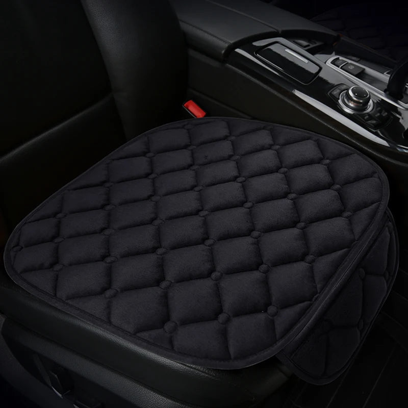 Thickened car seat cushion plush short plush anti slip warm seat cushion seat three piece set winter universal plush winter CM World