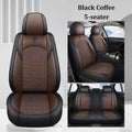 Premium 5 Seat Car Seat Covers PU Leather Ice Silk Fabric Full Coverage Split Headrest Non Slip Durable Universal Fit 95% Cars CM World
