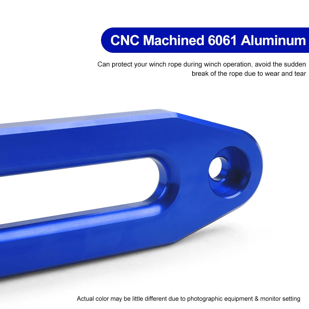 10 inch Billet Polished Aluminum Bolt-Pattern Hawse Fairlead Synthetic Winch 8000-15000 LBs for ATV/UTV Rope Cable CM World