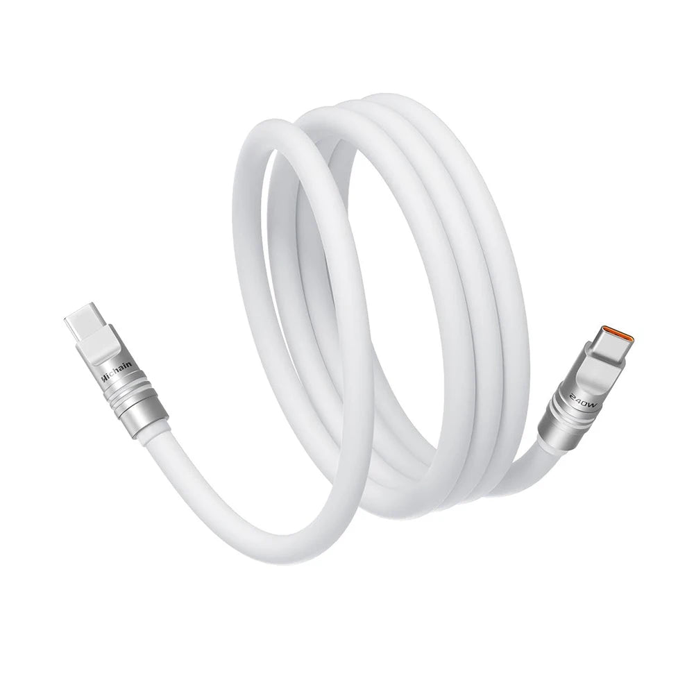 PD240W USB C To C Fast Charging Cable For iphone Laptop Tablets Liquid Silicone Soft Phone Charging Cable 480Mbps Data Transfer