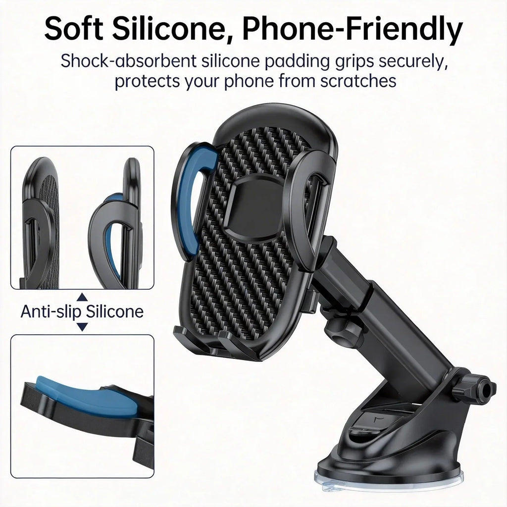 Car Phone Holder Mount for Dashboard/Windshield/Air Vent 360°Rotation Adjustable Clip Compatibility Fit for All 4-7" Smartphone CM World
