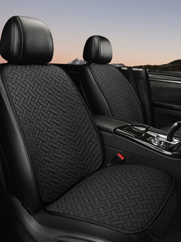 Car Seat Cushion, All Season Universal Linen Car Seat Cushion Cover, Anti Slip, Wear-Resistant, Small Three Piece Rear Seat