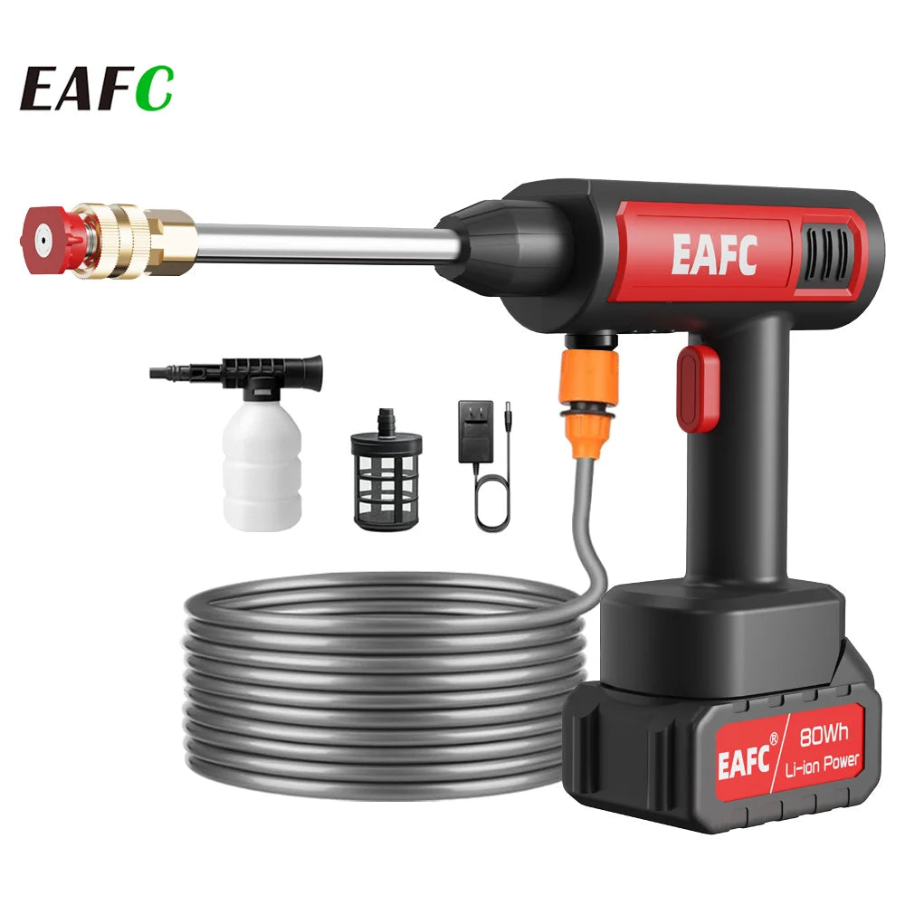 Cordless 60Bar Electric High Pressure Car Wash Gun Washer Supplies Foam Generator Spray Cleaner Car Wash Cleaning Machine CM World