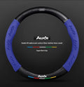 For Audi S3 S4 S5 S6 RS3 RS4 RS5 Q2 Q3 Q5 Q7 Q8 SQ5 TT A3 A4 A5 A6 A7 A8 Car Anti-slip Suede Carbon Fiber Steering Wheel Cover CM World