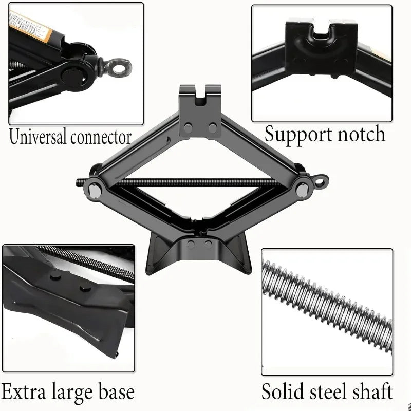 Car Jack 08T 1T 2T Portable Scissor Jack Hand Cranked Labor Saving For Tire Change Vehicle Repair Car SUV Van Lifting Tool CM World