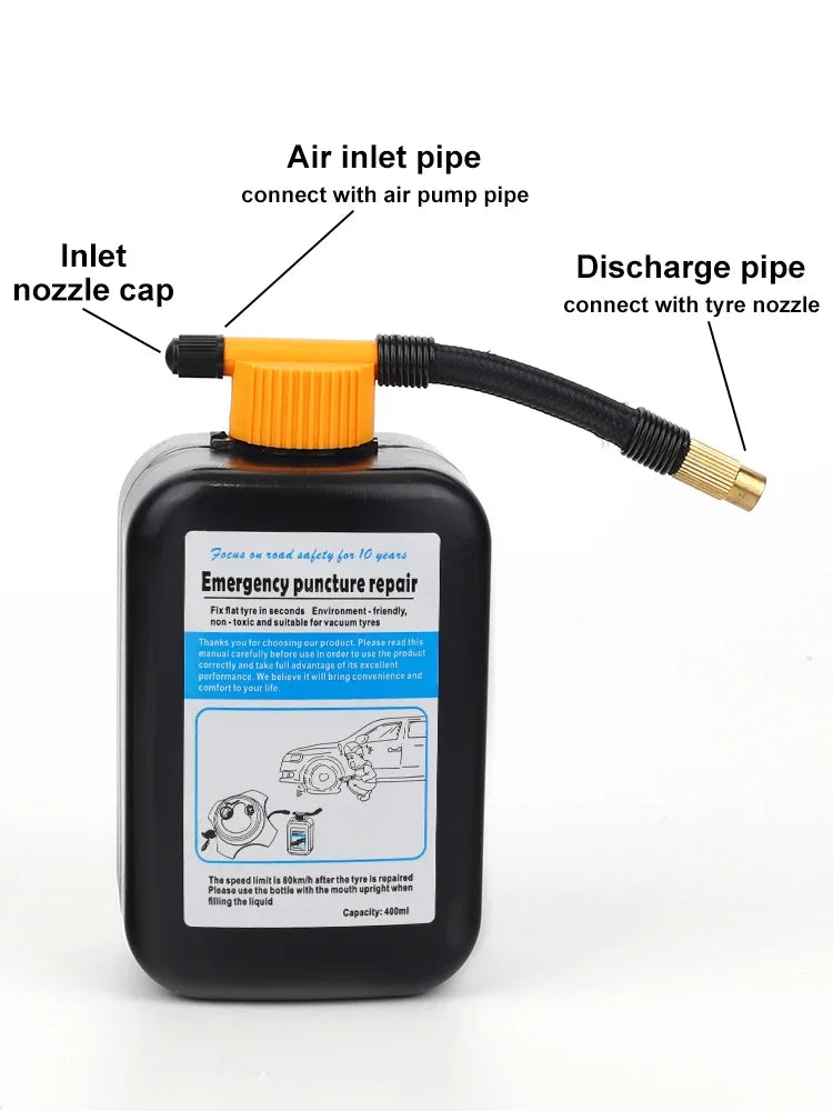 400ml Vacuum Tire Inner Tube Repair Glue Universal Tire Sealant Repair Car Motorcycles Rubber Tire Repair Liquid Accessories CM World