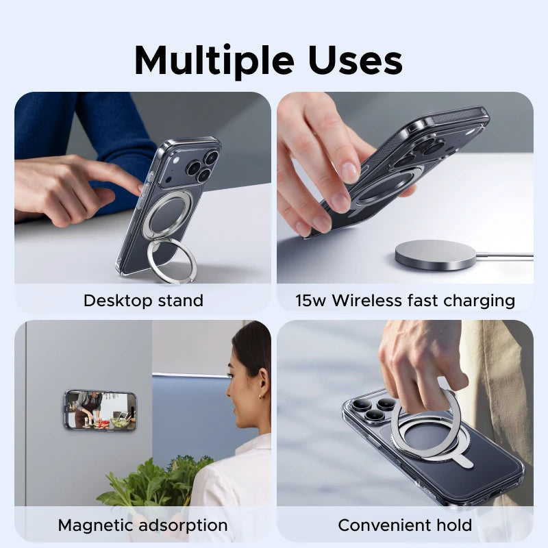 UGREEN for iPhone 17 Pro Max 360° Magnetic Stand Case Cover for iPhone 17pro for Magsafe Rotatable Magnet Kickstand Case Car Mobile World