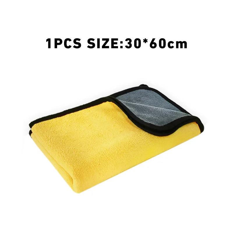 1/3/5/10PCS Car Wash Towels Cleaning Cloth Absorbent Dry Cloth General Purpose Microfiber Towel Thickened Yellow 30/40/60cm CM World