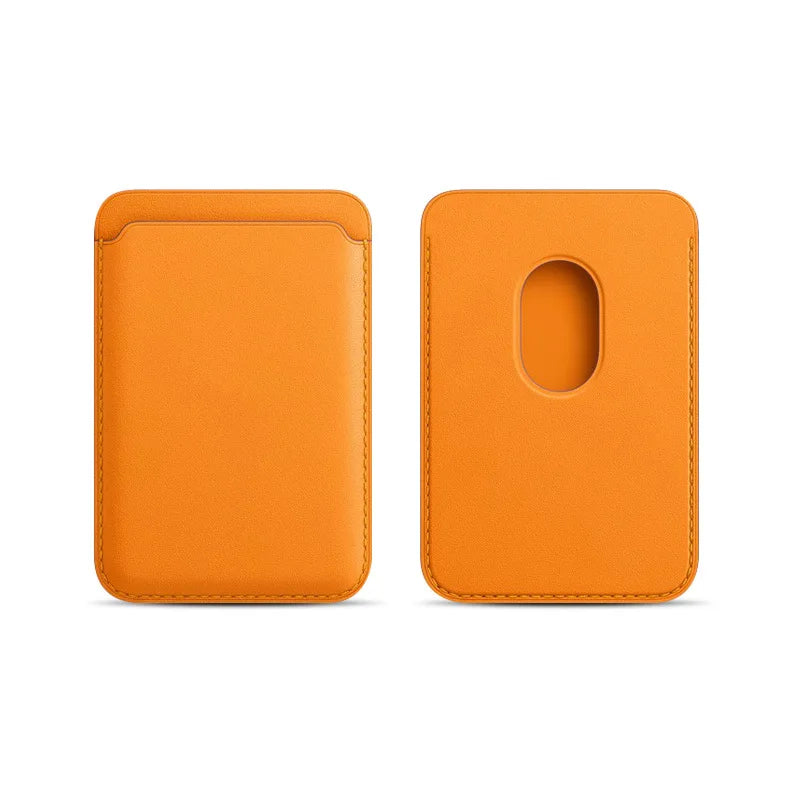 Magnetic Card Holder Leather PU Card Sleeve ID Card Holder Mobile Phone Back Sticker Bag For Magsafe iPhone 17 Card Holder Cover