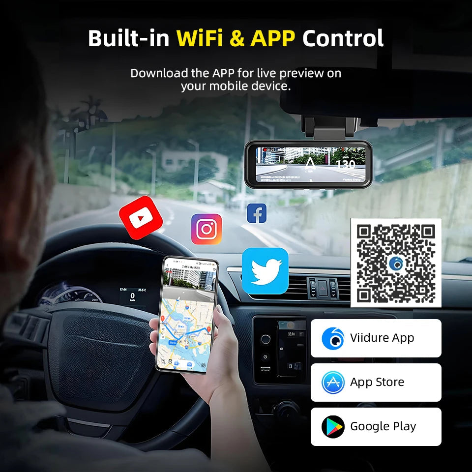 Acceo 4K Dashcam WIFI GPS CAR Video Recorder Dual Lens Support 2.5K Rear Camera Night Vision 24H Parking Monitoring Black Box Car Mobile World