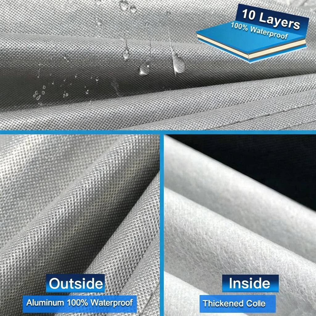 Kayme 10 Layer Car Cover All Weather 100% Waterproof Outdoor Car Covers Rain Snow UV Dust Protection For Sedan/Suv/Hattchback Car Mobile World