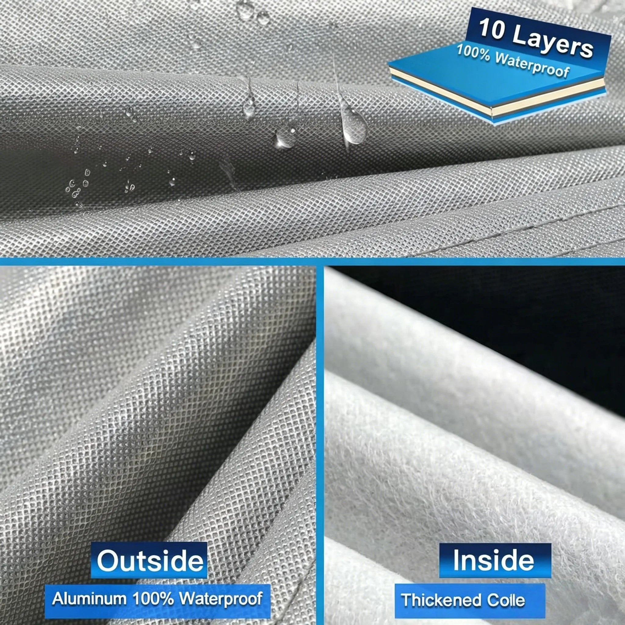 Kayme 10 Layer Car Cover All Weather 100% Waterproof Outdoor Car Covers Rain Snow UV Dust Protection For Sedan/Suv/Hattchback Car Mobile World