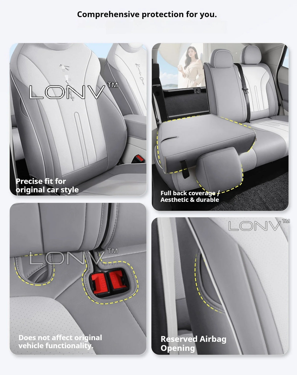 Special Car Seat Cover For MG4 EV Urban 2026 2027 Car Original Full Coverage Seat Cushion Non-slip Fixed Interior Accessories