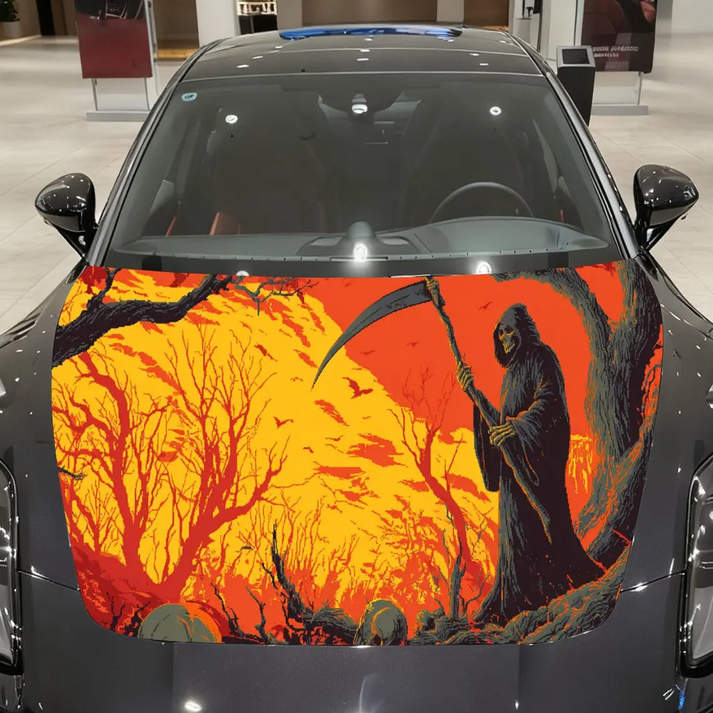 Magma Skeleton Forest Car Hood Vinyl Stickers Car Surface Protection Decal Car Decoration Cover Vinyl Wraps Waterproof Self-adhe