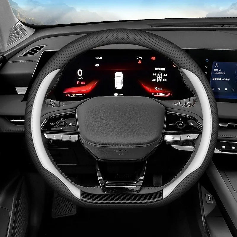 Universal Car Steering Wheel Cover Leather Steering Wheel Covers Car Interior Accessories 38cm O/D Type Non Slip Steering Covers